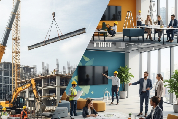 Uma Foto demonstrando uma construção e Reforma